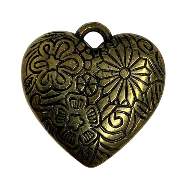 PINGENTE ABS CORAÇÃO - 33x33mm - 4 pçs