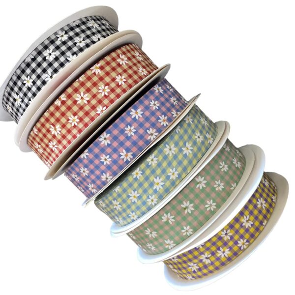 FITA XADREZ FLORAL 38mm c/10 jardas