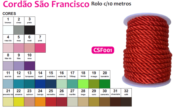 Cordão São Francisco Rolo c/10 metros - Image 2